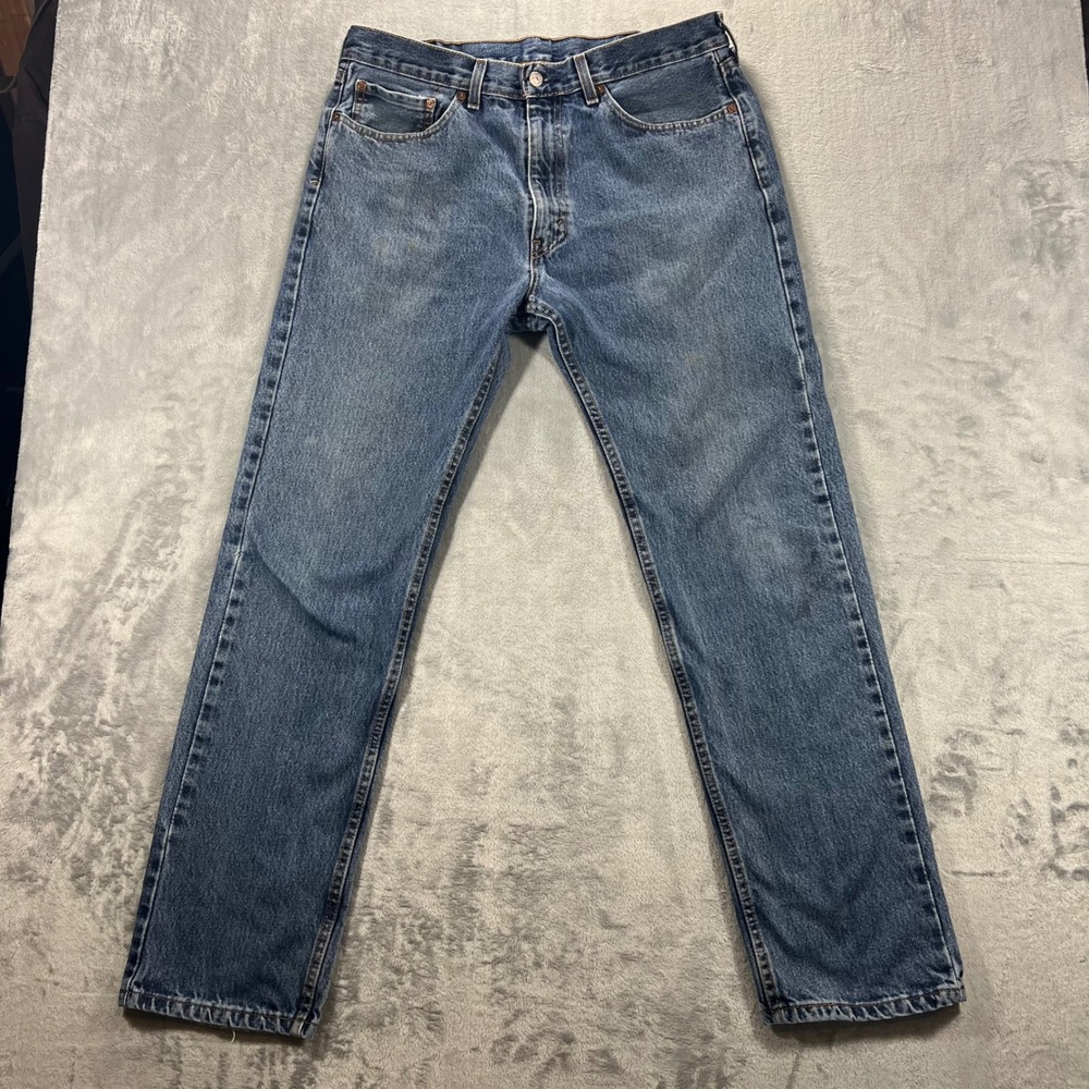 LEVI'S 505 Regular Fit Jeans Mens 36x34 Blue Straight Leg 00505-4886 Classic 90s